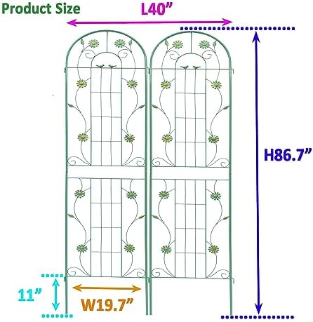 Garden Trellis for Climbing Plants Outdoor, 2-Pack 86" Metal Rustproof - Image 4