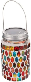 Outdoor Solar Lamp Ornament Hanging Glass Garden Light Lantern by BESPORTBLE