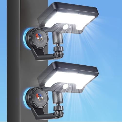 Magnetic Solar Lights Outdoor, Motion Sensor Security Light for Fence by LightupYourLife