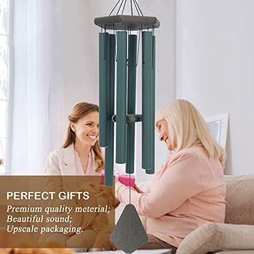 Large Wind Chimes for Outside 36 inch Green Deep Tone Garden Gift Outdoor - Image 5