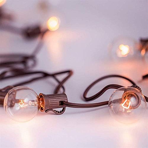 Abeja 50Ft Outdoor Patio String Lights with 53 Clear Globe G40 Bulbs, 5W, 120V,UL Certified for Patio Porch Backyard Deck Bistro Gazebos Pergolas Balcony Wedding Gathering Parties Markets Decor, Brown - Image 5