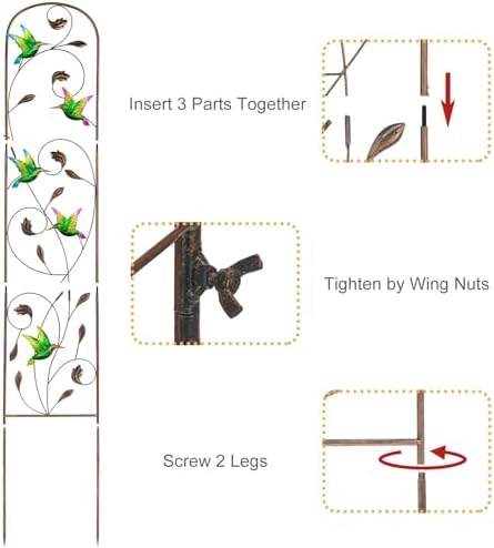 2 Pack Metal Garden Trellis for Climbing Plants - Image 3