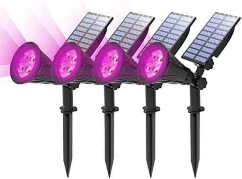 T-SUN Purple Solar Spot Lights Outdoor, Solar Black Lights Outdoor,4 Pack by T-SUN