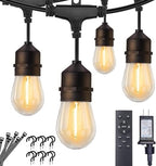 Brightown Outdoor String Lights, 82FT 25 Bulbs Shatterproof Patio Lights with Remote, IP65 Waterproof Dimmable Hanging Connectable LED Outdoor Lights for Backyard, Bistro, Porch, Deck, Balcony by Brightown