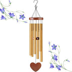 Gold Metal Wind Chimes Outdoor Large, Elegant Aluminum Tubes with Deep Tone, Modern Decorative Hanging Wind Chime for Garden Patio Porch Balcony Yard Home Decor by ABEICO