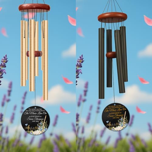 Personalized Flute Player Memorial Wind Chime, Custom Name & Year - Image 3