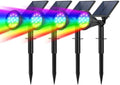 Solar Spot Lights Outdoor Color Changing, 7 Modes/14 LED Outdoor Solar Lights for Yard, Waterproof RGB Multicolor Solar Landscape Spotlights Auto On/Off for Flood, Yard, Tree, Pathway, 4 Pack by FratinkSolarLights
