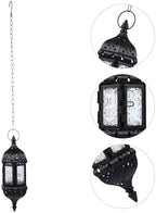 Hanging Candle Holder Lantern, Iron and Glass Moroccan Style - Image 4