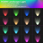 Low Voltage RGB Landscape Lights,Color Changing Outdoor In-Ground Light with Connectors RGB Well Lights 12-24V Landscape Lighting for Outdoor Christmas Halloween Party (RGBW 6 Pack) - Image 4