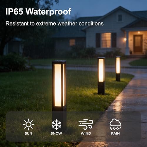 SkyGlow 26" Bollard Light, 12V Low Voltage Aluminum LED IP65 Waterproof Outdoor Modern Landscape Path Lights 3000K Curb Appeal Hardwired for Garden Pathway Lawn Patio Courtyard Driveway Commercial - Image 2