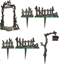 Lulu Decor, Cast Iron Fairy Garden Decor Set Fairy Garden Accessories Including Fairy Garden Fence 4 pc, Lamp with Mailbox and Welcome Arch by LuluDecor