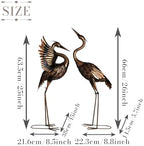 TERESA'S COLLECTIONS Garden Decor, Set of 2 Brass Herons Garden Decor, 25-26", Waterproof Metal Garden Statue, Herons Gifts, Garden Gifts for Women Mom, Indoor/Outdoor - Image 4