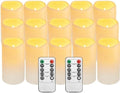 15Pack Waterproof Flameless Remote Control Candles (D3''*H5.5''） Battery Operated Flickering LED Pillar Candle，plastic with 10-Key 24Hours Timer for Outdoor/Indoor Party Garden Lanterns Porch Ivory by Flamelesscandles