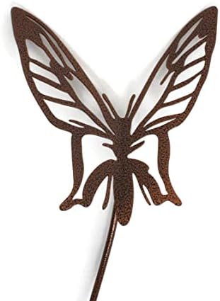 Bugs, Bees and Butterfly Garden Yard Stake Sign 20 to 33 Inches Tall (Small Butterfly Stake 22" Tall, Copper) by Handmade
