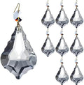8Pcs 76mm(3.0") Clear Color Chandelier Crystals Parts Maple Leaf Prism Pendant Connected Glass Octagon Beads Chain for Chandelier Decoration, Party,Wedding Decorative (Clear Beads + Gold Plated PIN) by KINGSCRYSTAL