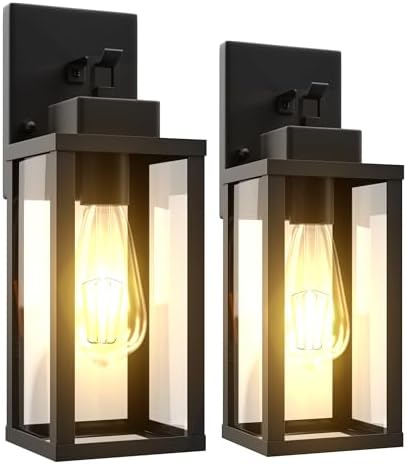 Outdoor Wall Light Fixtures Anti-Rust Porch Lights Outdoor Waterproof Exterior Lighting Fixtures Wall Lantern for Patio Front Door Garage - 2 Pack by Kainozoic