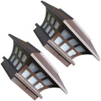 COHEALI 2pcs Solar Post Cap Light Coffee Ip65 Weather Resistant Xmas by COHEALI