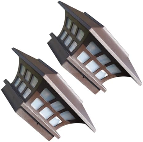 COHEALI 2pcs Solar Post Cap Light Coffee Ip65 Weather Resistant Xmas by COHEALI