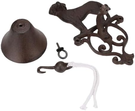 BRASSTAR Cast Iron Door Bell Dog Shape Dinner Bell Rustic Brown Farmhouse Outside Shaking Gate Bell Wall Art Decoration TQGJPT1222 - Image 5