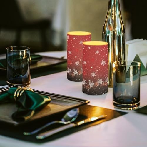 Battery Operated Flameless Candles with Remote and Timers Snowflake Flameless LED Pillar Candles for New Year Party Decoration Battery Tea Lights - Image 4