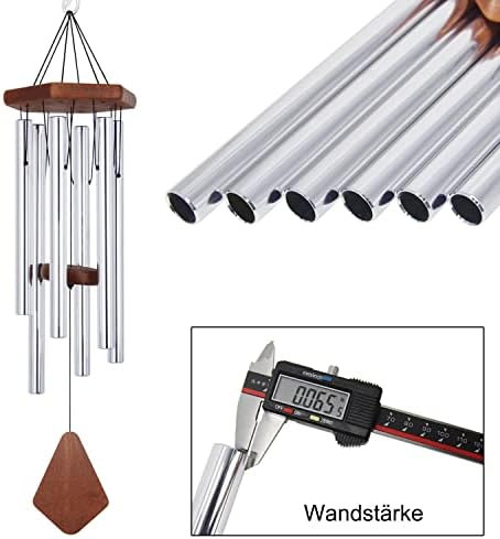 Memorial Wind Chimes for Outside 30 inch Silver Sympathy Gift Decor Chime - Image 6