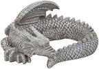 NAT & Jules Small Sleeping Dragon Concrete Finish 10 inch Resin Garden Sculpture by NatJules