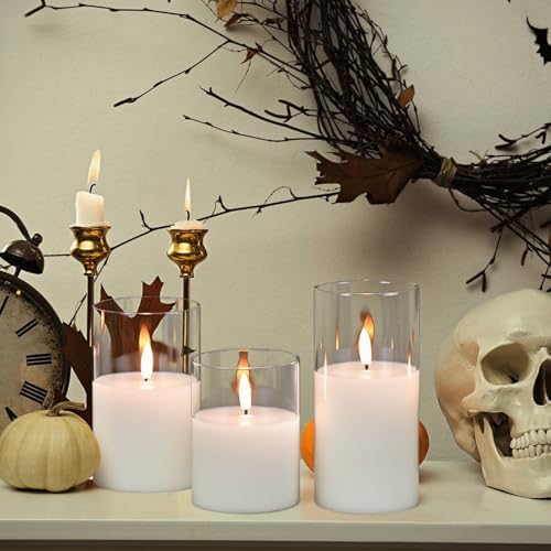 Rechargeable Glass LED Flameless Candle Battery Operated Remote Timer Clear - Image 4