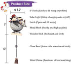 Solar Rooster Bird Feeder Squirrel Proof for Outside - Unique Cute Metal Animal Shaped Wild Bird Feeder with Solar Light, Wind Chime, Gift for Bird Lovers(Rooster) - Image 4