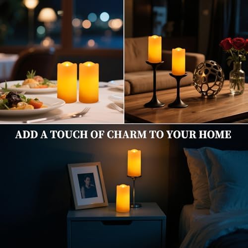 Solar Candles Outdoor, 6 Pack Flameless Pillar Candles, 3" x 6" - Image 6