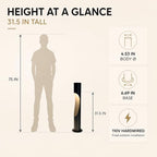 31.5 in Hardwired Bollard Light, 110V Landscape Path Light, Black - Image 5