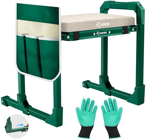 Saker Garden Kneeler and Seat Foldable Gardening Stool with Extendable Legs by Saker