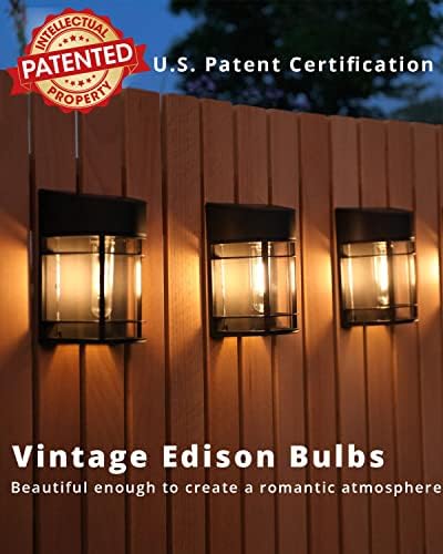 Solar Fence Lights Outdoor, 8 Pack Waterproof Solar Lights Outdoor, Outdoor Solar Light Fence Light for Garden Fence Post Step Stair Backyard - Image 2