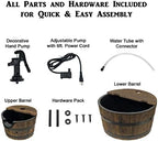 Wood Barrel with Pump Outdoor Water Fountain - Medium Garden Water Fountain - Image 6