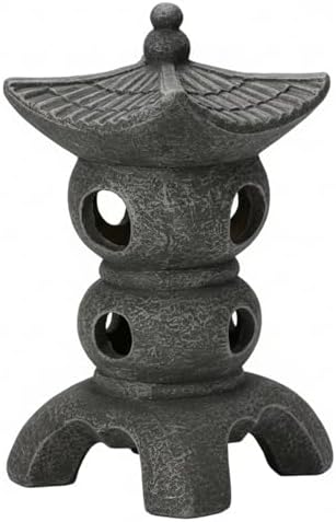 Pagoda Garden Statue - Grey Resin Pagoda Statue with Zen Ambiance Water-Resistant Outdoor Decor for Patio Yard Landscape by Unknown