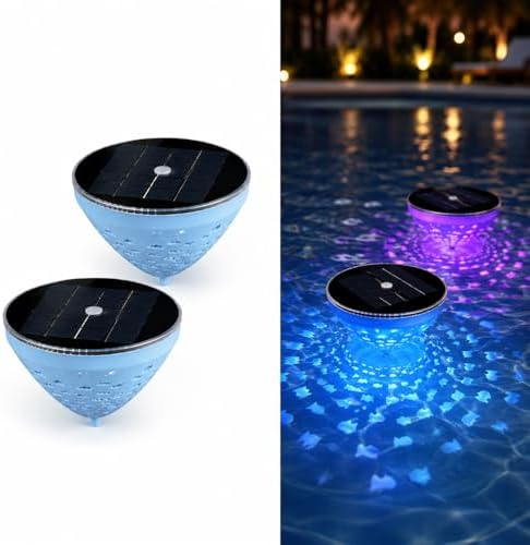 Solar Floating Pool Lights(2 Pack), 2600mAh Floating Lights with 5 Color Modes, with Fish Pattern, Waterproof Solar Powered Pool Lights for Above Ground Pools, Ponds & Garden 2026 by Unknown