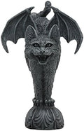 Gifts & Decor Ebros Bizarre Gothic Eureka Bat Winged Cat Gargoyle Statue 7" Tall Stoic Feline Guardian Castle Top Stone Creature Figurine by EbrosGift