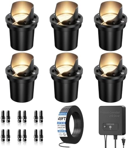 MEIHUA Low Voltage Landscape Lighting LED Well Lights, 12W In-Ground Lights by MEIHUA