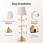 Cordless Table Lamp, Rechargeable Desk Lamp with Fabric Shade, 5400mAH Battery Operated 3 Color Stepless Dimming, Portable Touch Bedside Lamp Home Decor for Dining, Counter (Brushed Gold) - Image 2
