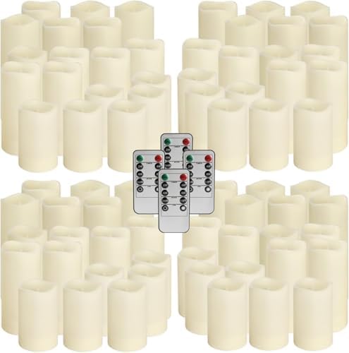 Enpornk Set of 72 Flameless Led Battery Opeated (D2.2'' x H4''5''6'') Waterproof Outdoor Indoor Candles with 10-Key Remotes and Cycling 24 Hours Timer - Image 2