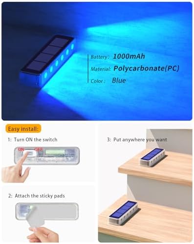 DetarZinLED Blue Solar Step Lights for Outside IP68 Waterproof Led 4 Pack - Image 5