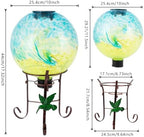 10" Diameter Solar Color-Changing Gazing Ball with Metal Stand - Image 3