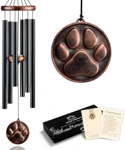 Dog Memorial Gifts for Loss of Dog, 34" Pet Memorial Wind Chimes by Gabzart