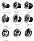 Submersible LED Fountain Lamp - Outdoor Buried Lights, IP68 Waterproof Stainless Steel LED Pond Spotlight, 12/24V Low Voltage Floor Lamp, with Remote Control(12V,9w) - Image 2