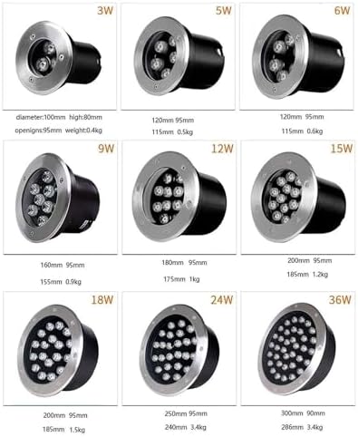 Submersible LED Fountain Lamp - Outdoor Buried Lights, IP68 Waterproof Stainless Steel LED Pond Spotlight, 12/24V Low Voltage Floor Lamp, with Remote Control(24V,15w) - Image 2