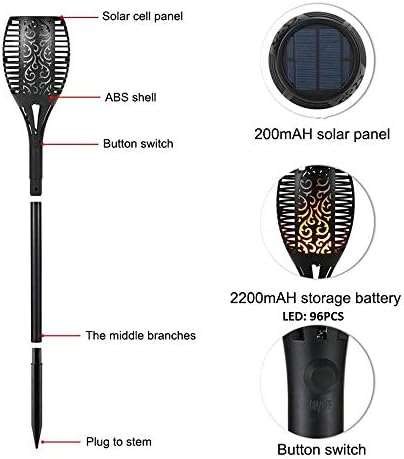 TRENDY Moon Solar Lights Outdoor,Waterproof Flickering Flames Torches Light 96 LED Spotlights Landscape Decor Lighting Dusk to Dawn Auto On/Off Security Torch Light for Garden Patio Driveway (2 Pack) - Image 4