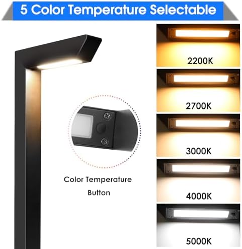 Energetic 5CCT Low Voltage Landscape Lights, 5W 200LM IP65 Waterproof LED Pathway Lights, 50000 Hrs, Outdoor Landscape Lighting, Square Modern Side Lit, Die-cast Aluminum Housing, ETL, Black, 4 Pack - Image 3