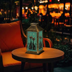 Teal Cats Mid Century Solar Lanterns Outdoor Waterproof - Image 7