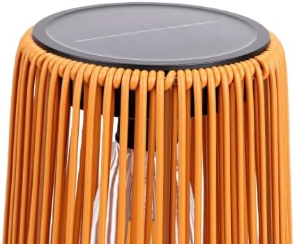 FTVOGUE Solar Rattan Lantern with Vintage Style IP44 Handwoven Wicker for Patio Garden Decorative Outdoor Lighting (Trapezoid Brown) - Image 7