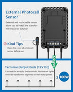 SUNVIE 100W Low Voltage Transformer Outdoor, 120V to 12V DC Weatherproof - Image 5