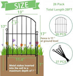 Decorative Garden Fence 17in(H)x13in(W), 26 Pack Rustproof Metal No Dig Fence Animal Barrier for Dog, Arched Flower Bed Edging Ornamental Wire Border Panel Fencing for Yard Patio Outdoor Decor - Image 2